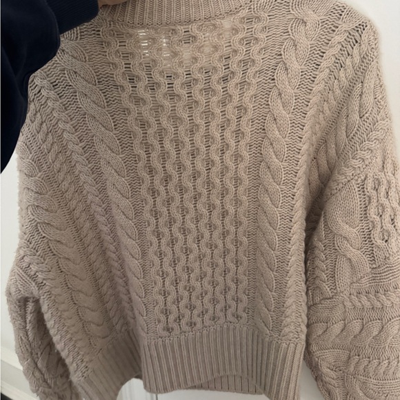 NAADAM Women's Cable Knit Sweater - Tan - Picture 3 of 3